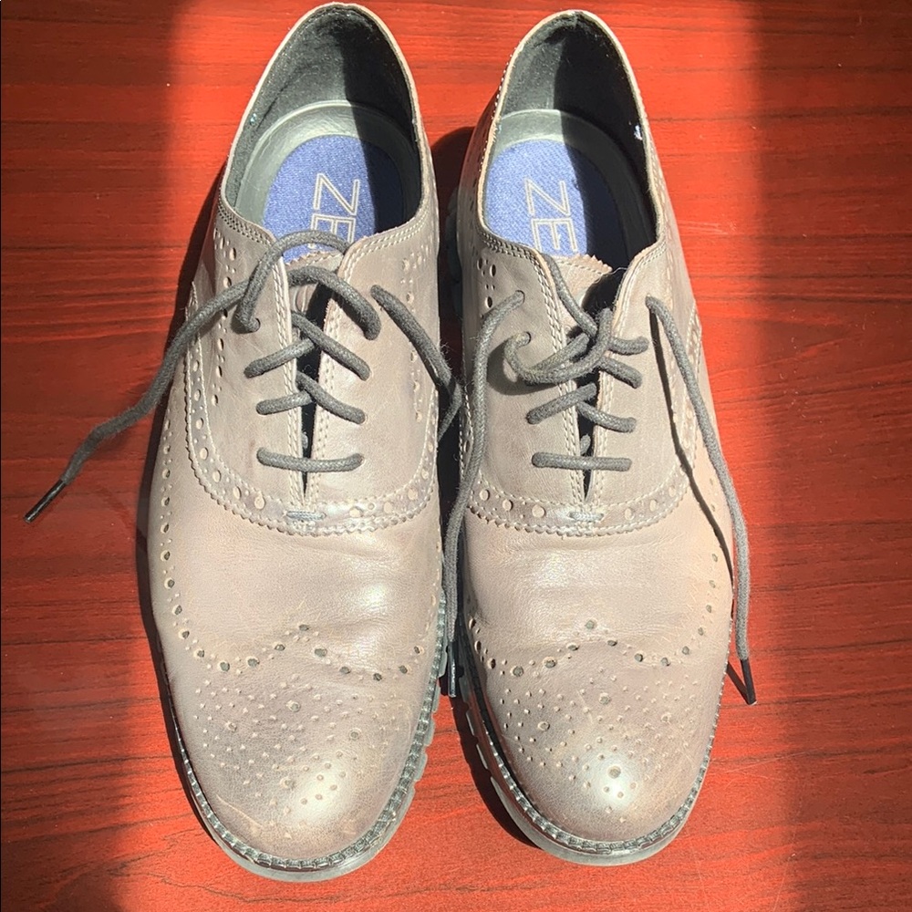 Cole Haan Zero Grand Men's Gray Leather Dress Shoes size men’s 10M